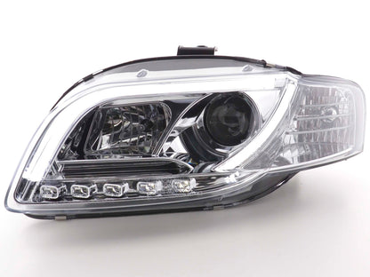 Scheinwerfer Set Daylight LED TFL-Optik Audi A4 Typ 8E Bj. 04-08 chrom