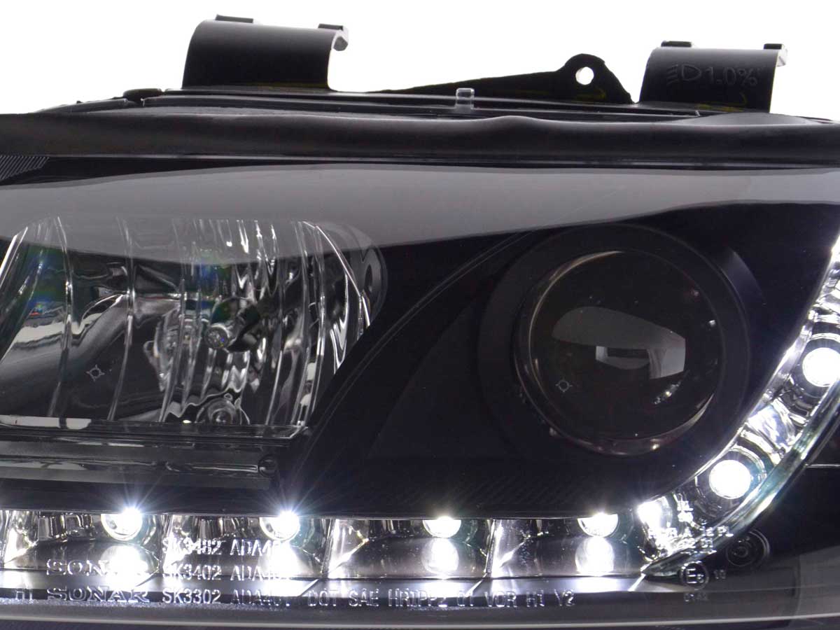 Scheinwerfer Set Daylight LED TFL-Optik Audi A4 Typ 8E Bj. 01-04 schwarz