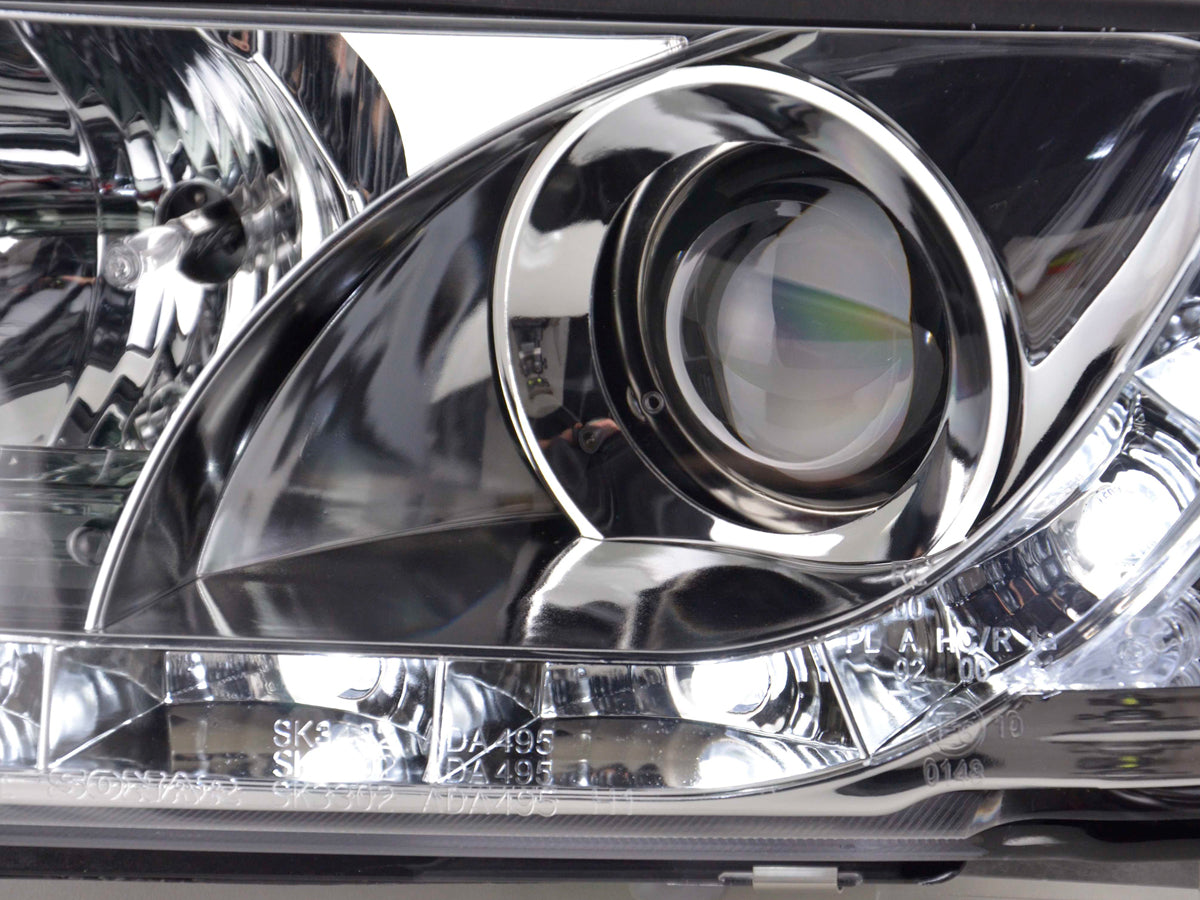 Scheinwerfer Set Daylight LED Tagfahrlicht Audi A4 B5 8D Bj. 94-99 chrom