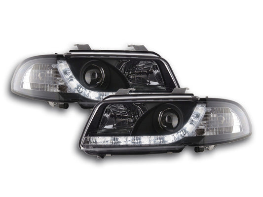 Scheinwerfer Set Daylight LED Tagfahrlicht Audi A4 B5 8D Bj. 94-99 schwarz