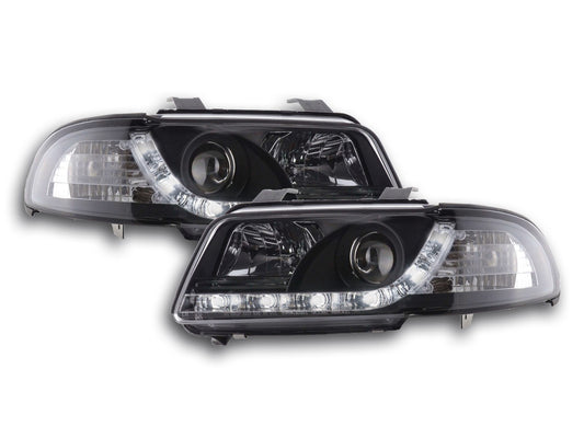 Scheinwerfer Set Daylight LED Tagfahrlicht Audi A4 B5 8D Bj. 99-01 schwarz