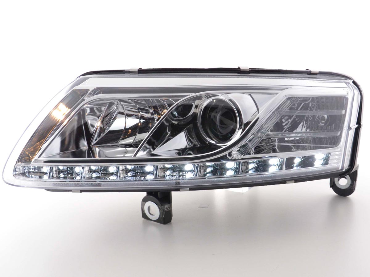 Scheinwerfer Set Daylight LED Tagfahrlicht Audi A6 Typ 4F Bj. 04-08 chrom