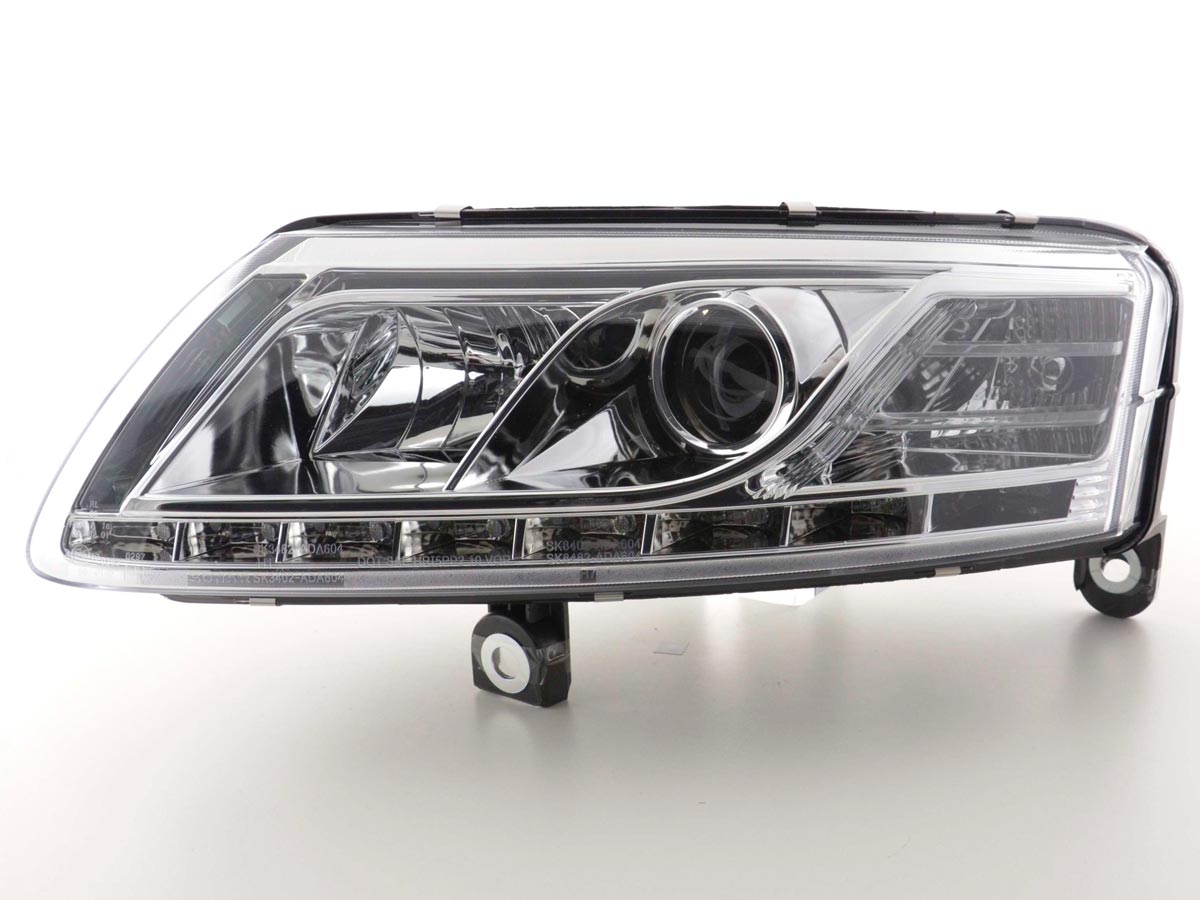 Scheinwerfer Set Daylight LED Tagfahrlicht Audi A6 Typ 4F Bj. 04-08 chrom