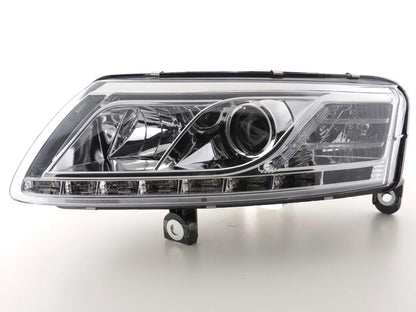Scheinwerfer Set Daylight LED Tagfahrlicht Audi A6 Typ 4F Bj. 04-08 chrom