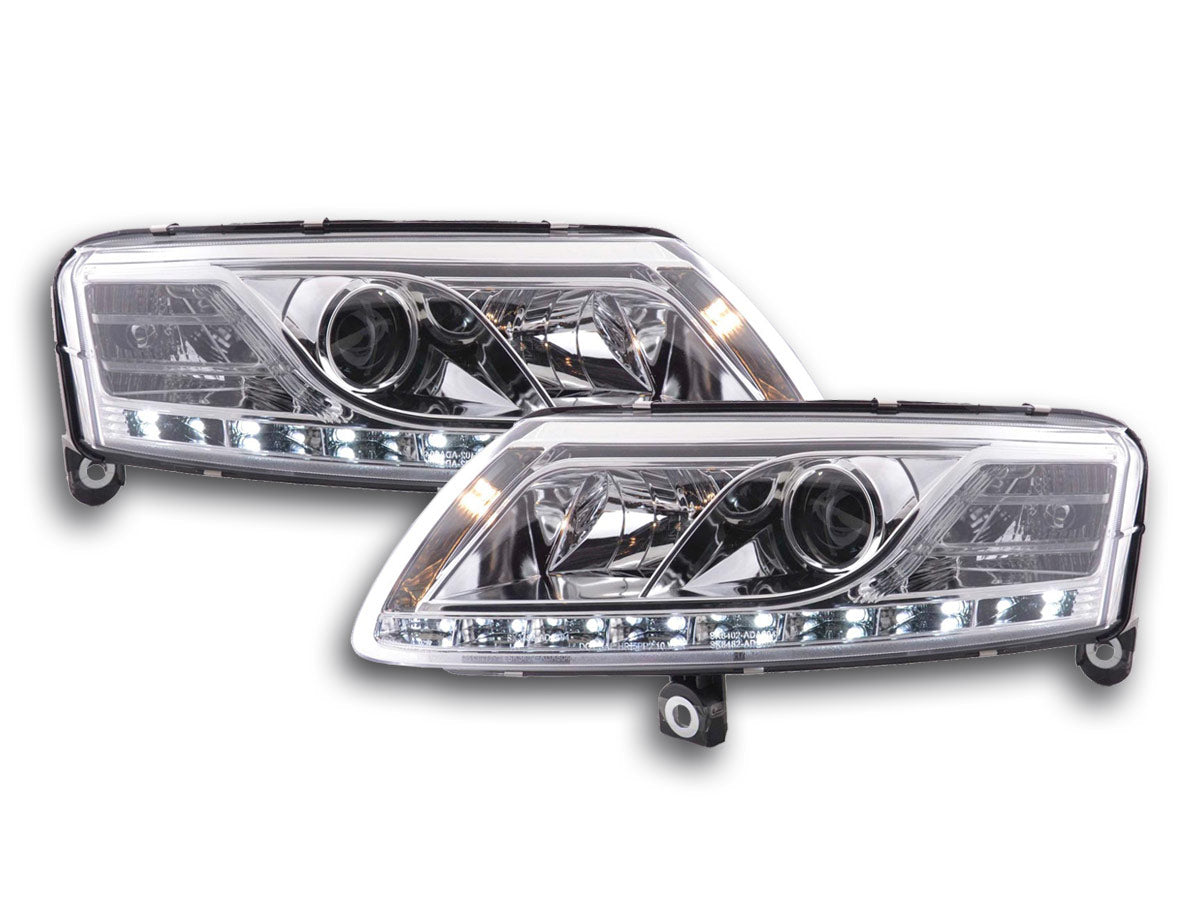 Scheinwerfer Set Daylight LED Tagfahrlicht Audi A6 Typ 4F Bj. 04-08 chrom