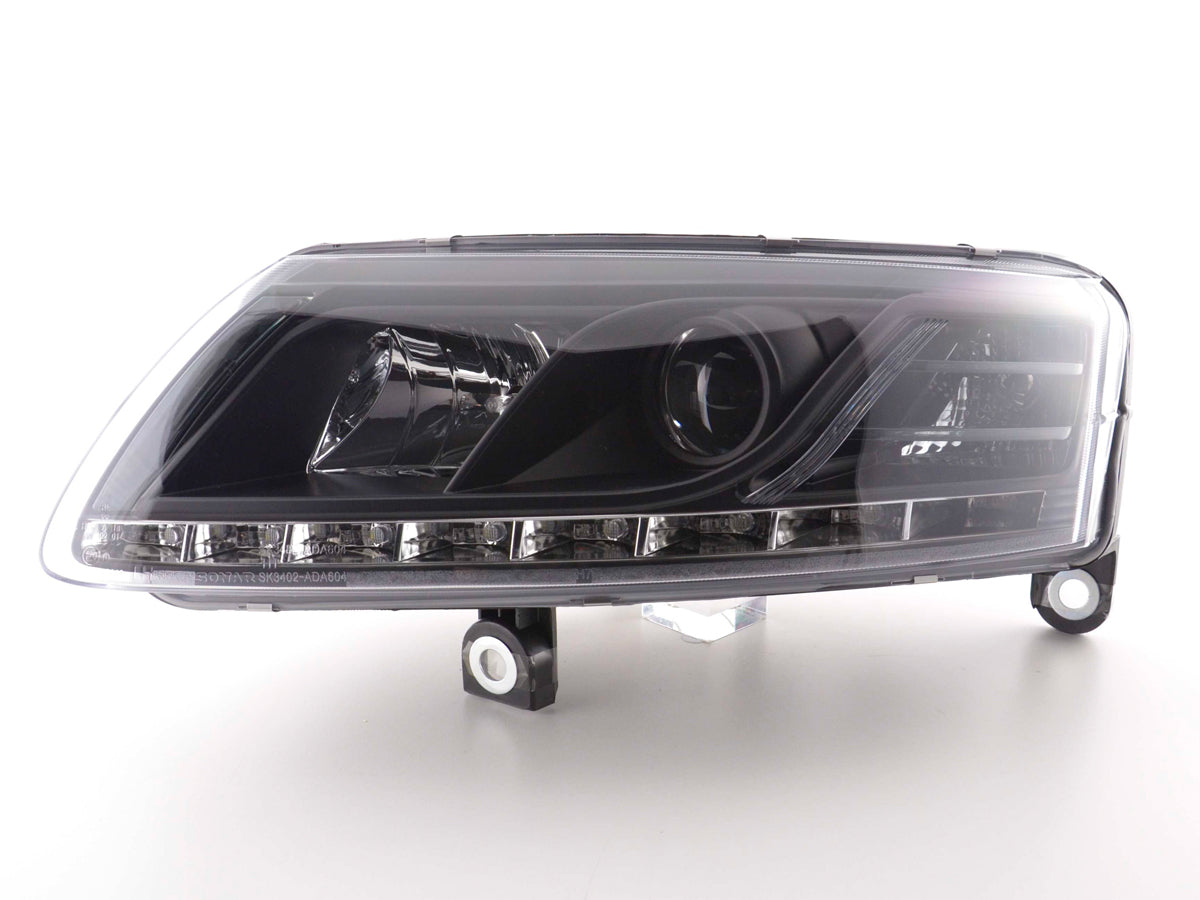 LED Tagfahrlicht LTI Design Scheinwerfer Set Schwarz H1/H1 für Audi A6 4B  97-01