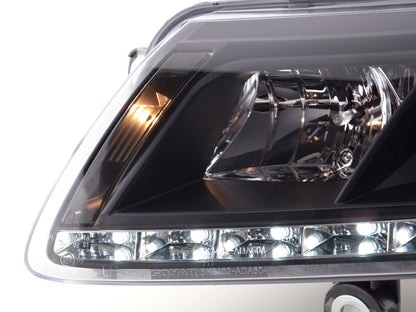 Scheinwerfer Set Daylight LED Tagfahrlicht Audi A6 Typ 4F Bj. 04-08 schwarz