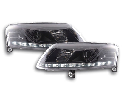 Scheinwerfer Set Daylight LED Tagfahrlicht Audi A6 Typ 4F Bj. 04-08 schwarz