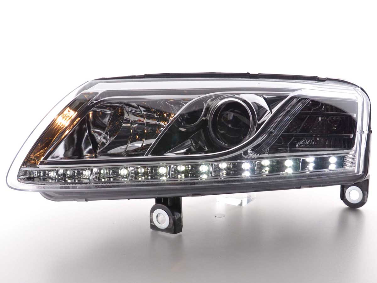 Scheinwerfer Set Daylight LED TFL-Optik Audi A6 Typ 4F Bj. 04-08 chrom