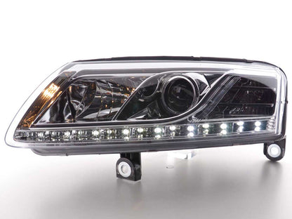 Scheinwerfer Set Daylight LED TFL-Optik Audi A6 Typ 4F Bj. 04-08 chrom