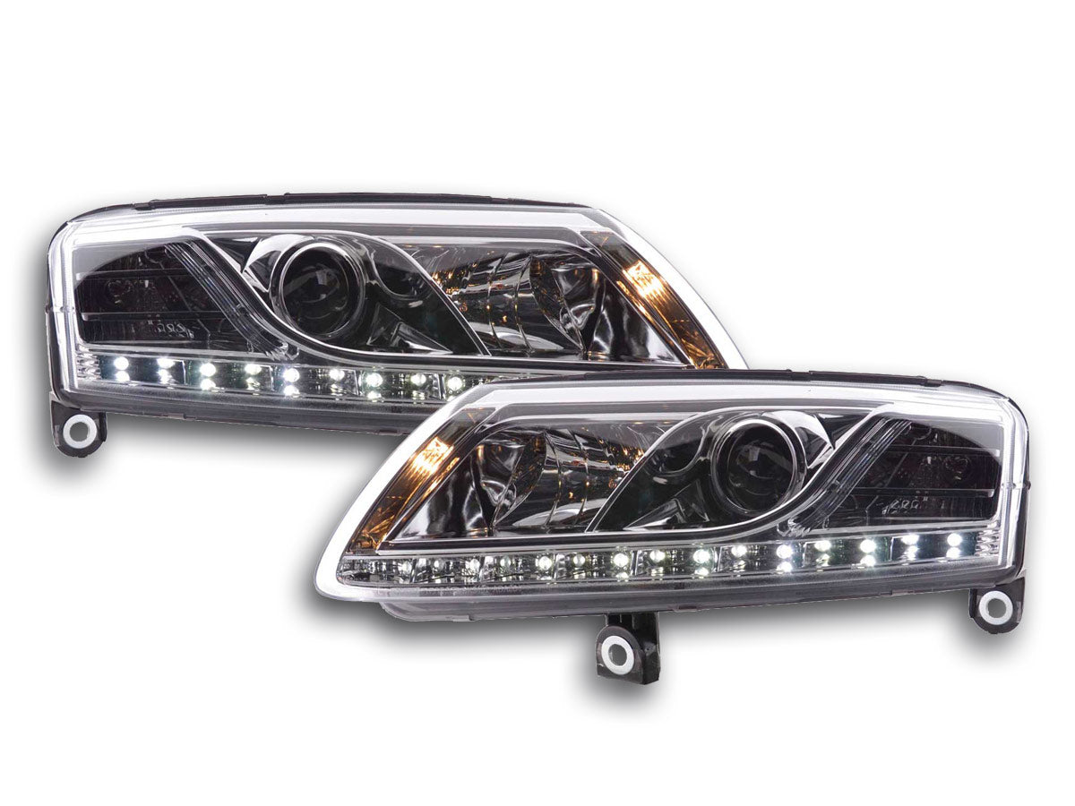 Scheinwerfer Set Daylight LED TFL-Optik Audi A6 Typ 4F Bj. 04-08 chrom