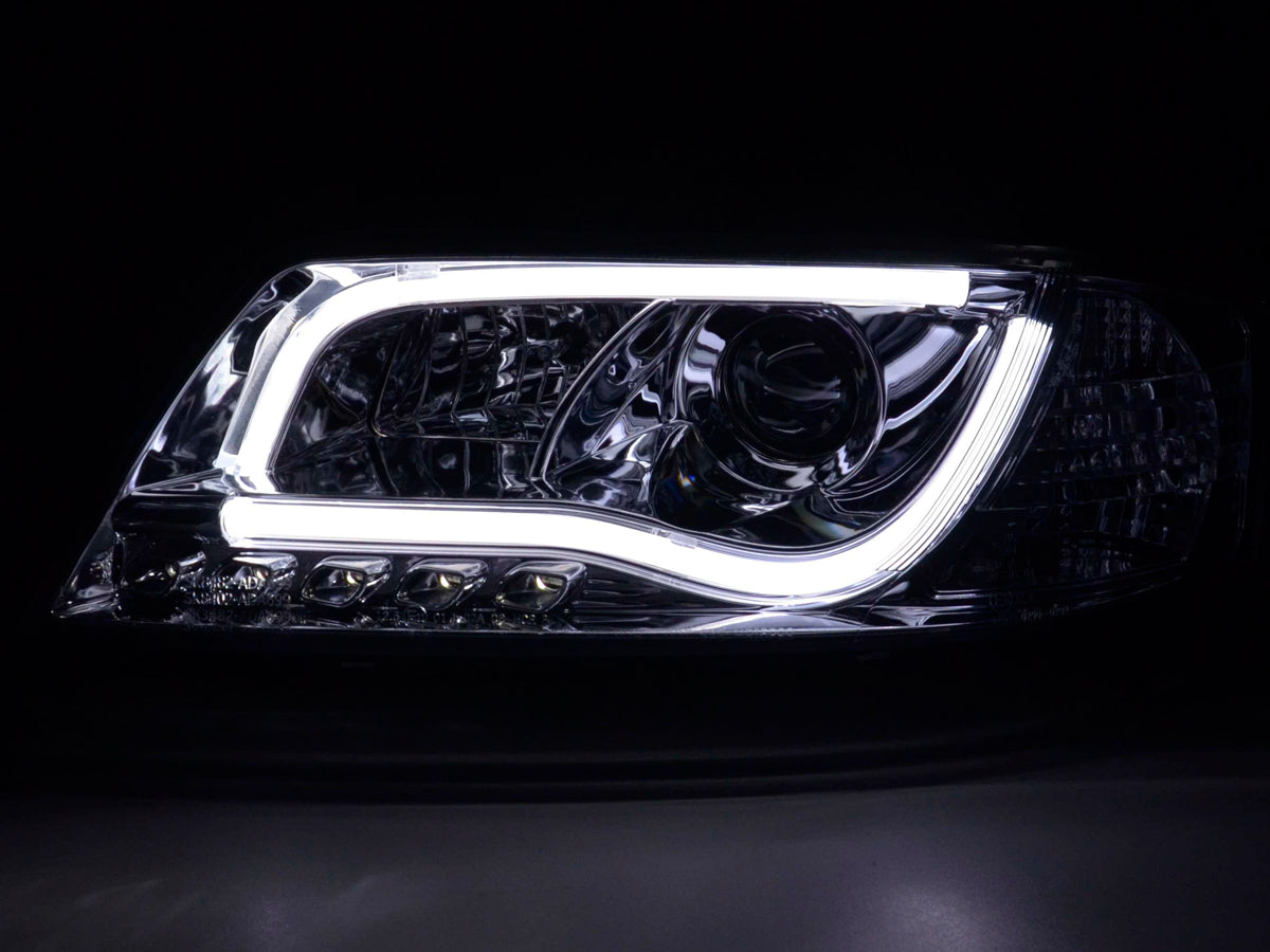 Scheinwerfer Set Daylight LED TFL-Optik Audi A6 Typ 4B Bj. 97-01 chrom