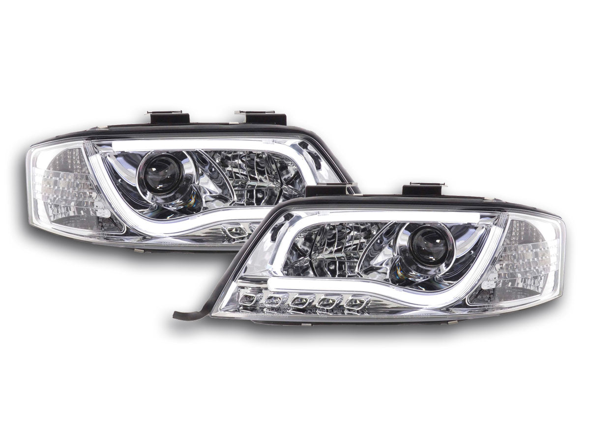 Scheinwerfer Set Daylight LED TFL-Optik Audi A6 Typ 4B Bj. 97-01 chrom