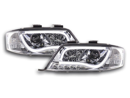 Scheinwerfer Set Daylight LED TFL-Optik Audi A6 Typ 4B Bj. 97-01 chrom