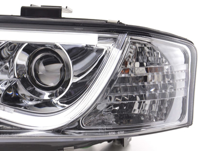 Scheinwerfer Set Daylight LED Tagfahrlicht Audi A6 Typ 4B Bj. 97-01 chrom