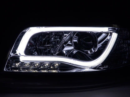 Scheinwerfer Set Daylight LED TFL-Optik Audi A6 Typ 4B Bj. 01-04 chrom