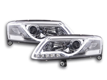 Scheinwerfer Set Daylight LED TFL-Optik Audi A6 Typ 4F Bj. 04-08 chrom