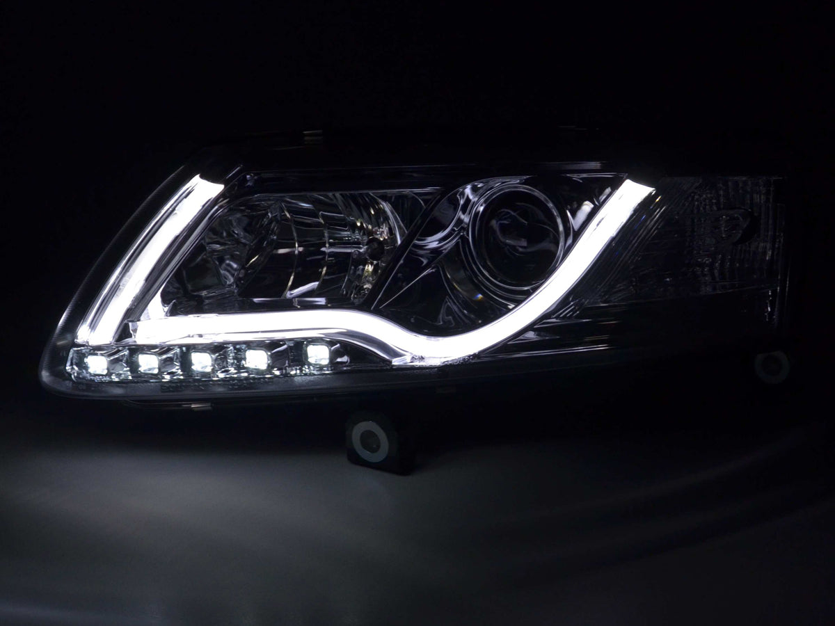 Scheinwerfer Set Daylight LED Tagfahrlicht Audi A6 Typ 4F Bj. 04-08 chrom