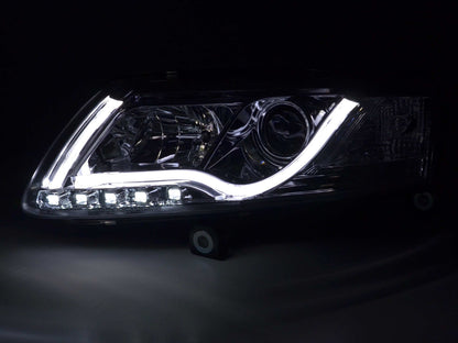 Scheinwerfer Set Daylight LED Tagfahrlicht Audi A6 Typ 4F Bj. 04-08 chrom