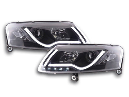 Scheinwerfer Set Daylight LED Tagfahrlicht Audi A6 Typ 4F Bj. 04-08 schwarz