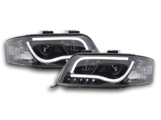 Scheinwerfer Set Daylight LED TFL-Optik Audi A6 Typ 4B Bj. 01-04 schwarz für Rechtslenker