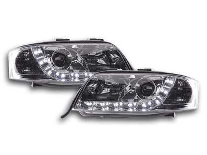 Scheinwerfer Set Daylight LED TFL-Optik Audi A6 4B Bj. 97-01 chrom