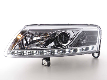 Scheinwerfer Set Xenon Daylight LED Tagfahrlicht Audi A6 Typ 4F Bj. 04-08 chrom
