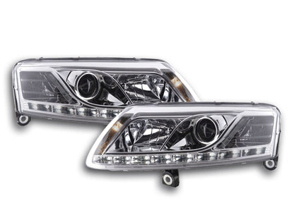 Scheinwerfer Set Xenon Daylight LED Tagfahrlicht Audi A6 Typ 4F Bj. 04-08 chrom