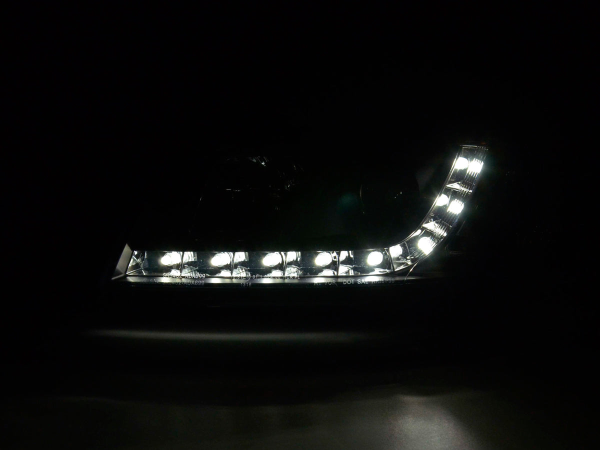 Scheinwerfer Set Daylight LED Tagfahrlicht Audi A6 4B Bj. 01-03 schwarz