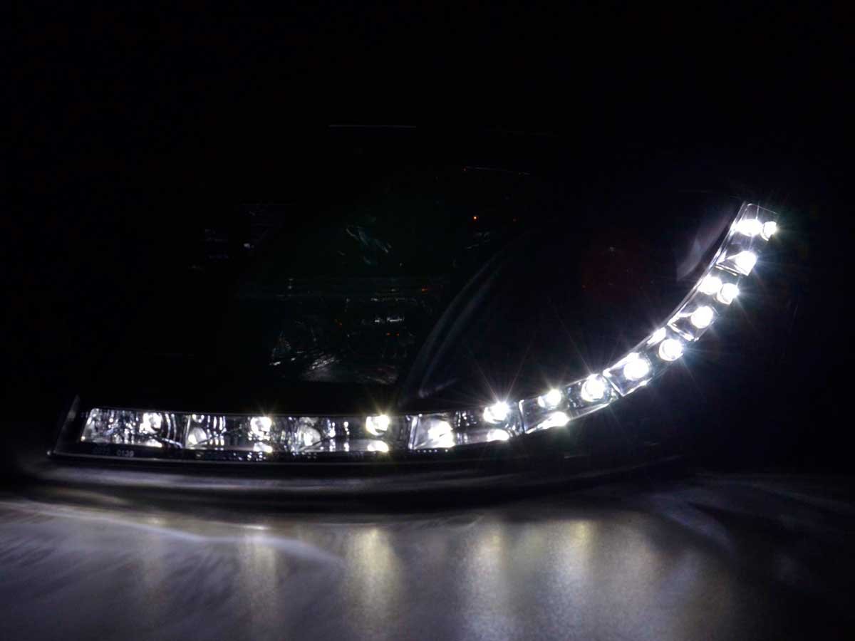 Scheinwerfer Set Daylight LED TFL-Optik Audi TT Typ 8N Bj. 99-06 schwarz