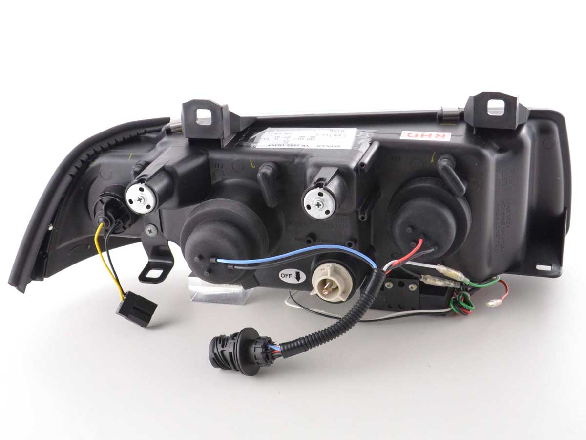 Scheinwerfer Set Daylight LED Tagfahrlicht BMW 3er E36 Limo/Touring chrom für Rechtslenker
