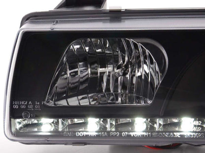 Scheinwerfer Set Daylight LED Tagfahrlicht BMW 3er E36 Limo/Touring schwarz für Rechtslenker