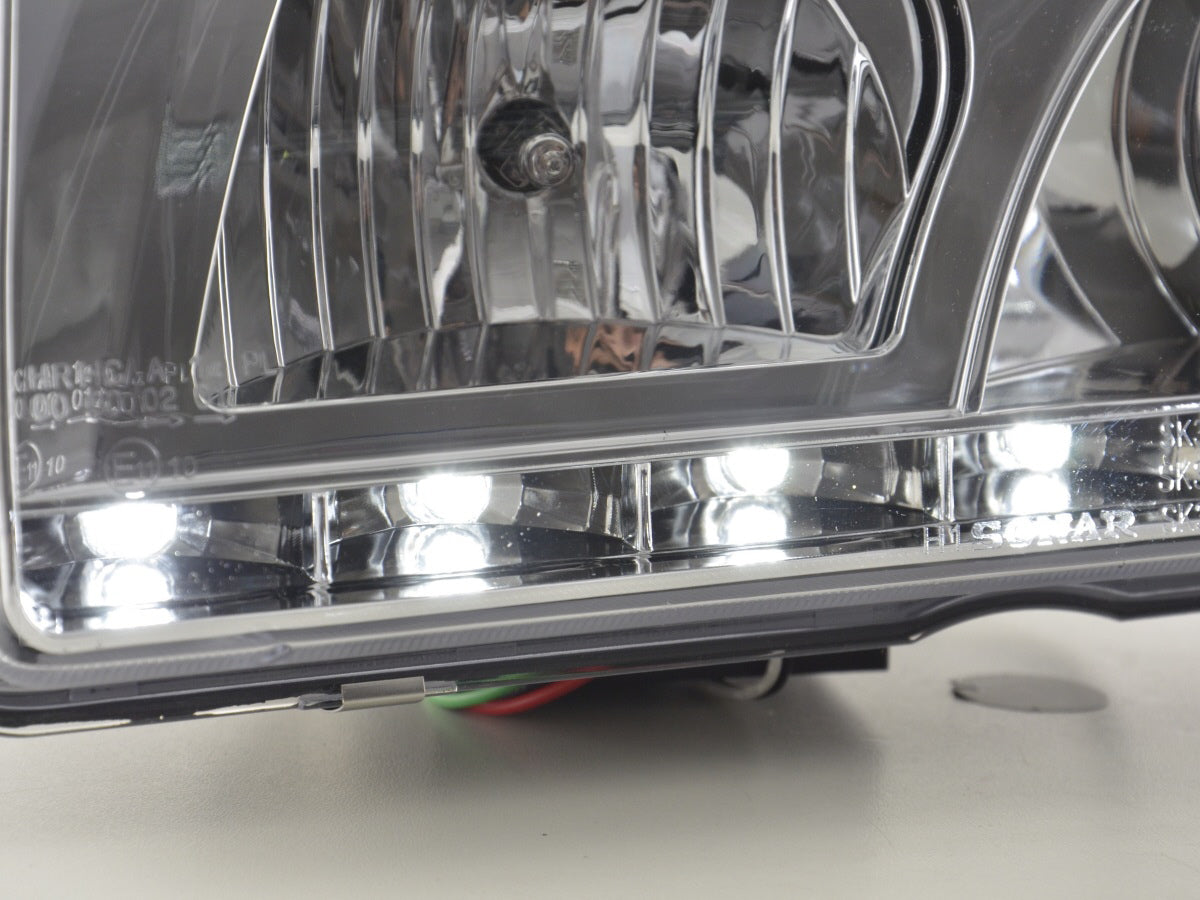 Scheinwerfer Set Daylight LED Tagfahrlicht BMW 3er E36 Limousine Bj. 92-98 chrom