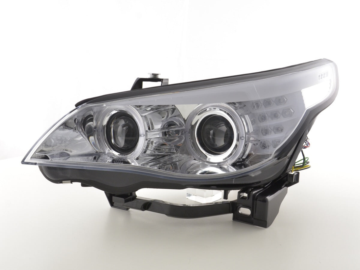 Scheinwerfer Set Xenon Angel Eyes LED BMW 5er E60/E61 Bj. 05-07 chrom