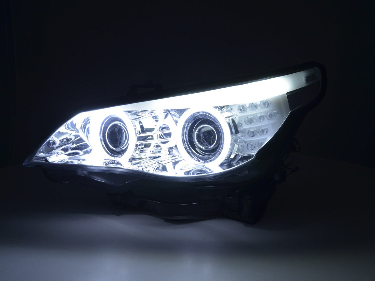 Scheinwerfer Set Xenon Angel Eyes CCFL BMW 5er E60/E61 Bj. 05-08 chrom