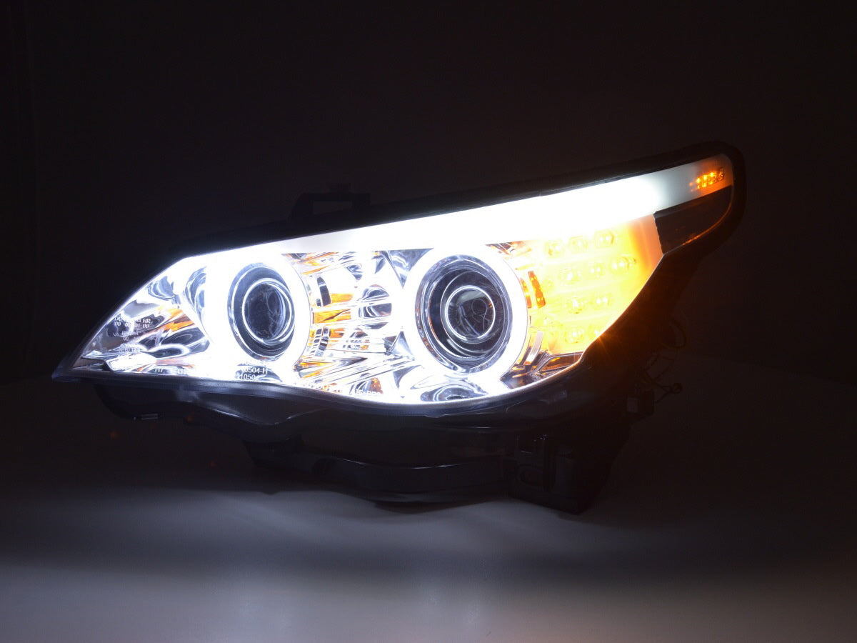 Scheinwerfer Set Xenon Angel Eyes CCFL BMW 5er E60/E61 Bj. 05-08 chrom