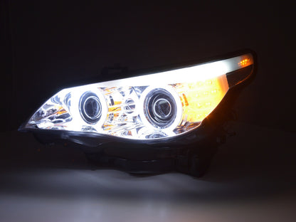 Scheinwerfer Set Xenon Angel Eyes CCFL BMW 5er E60/E61 Bj. 05-08 chrom