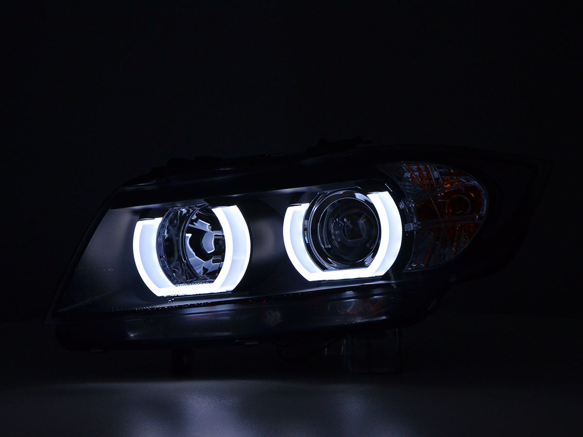 Scheinwerfer Set Daylight LED TFL-Optik BMW 3er E90/E91 Bj. 05-08 schwarz