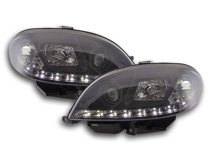 Scheinwerfer Set Daylight LED TFL-Optik Citroen Saxo Bj. 00-02 schwarz