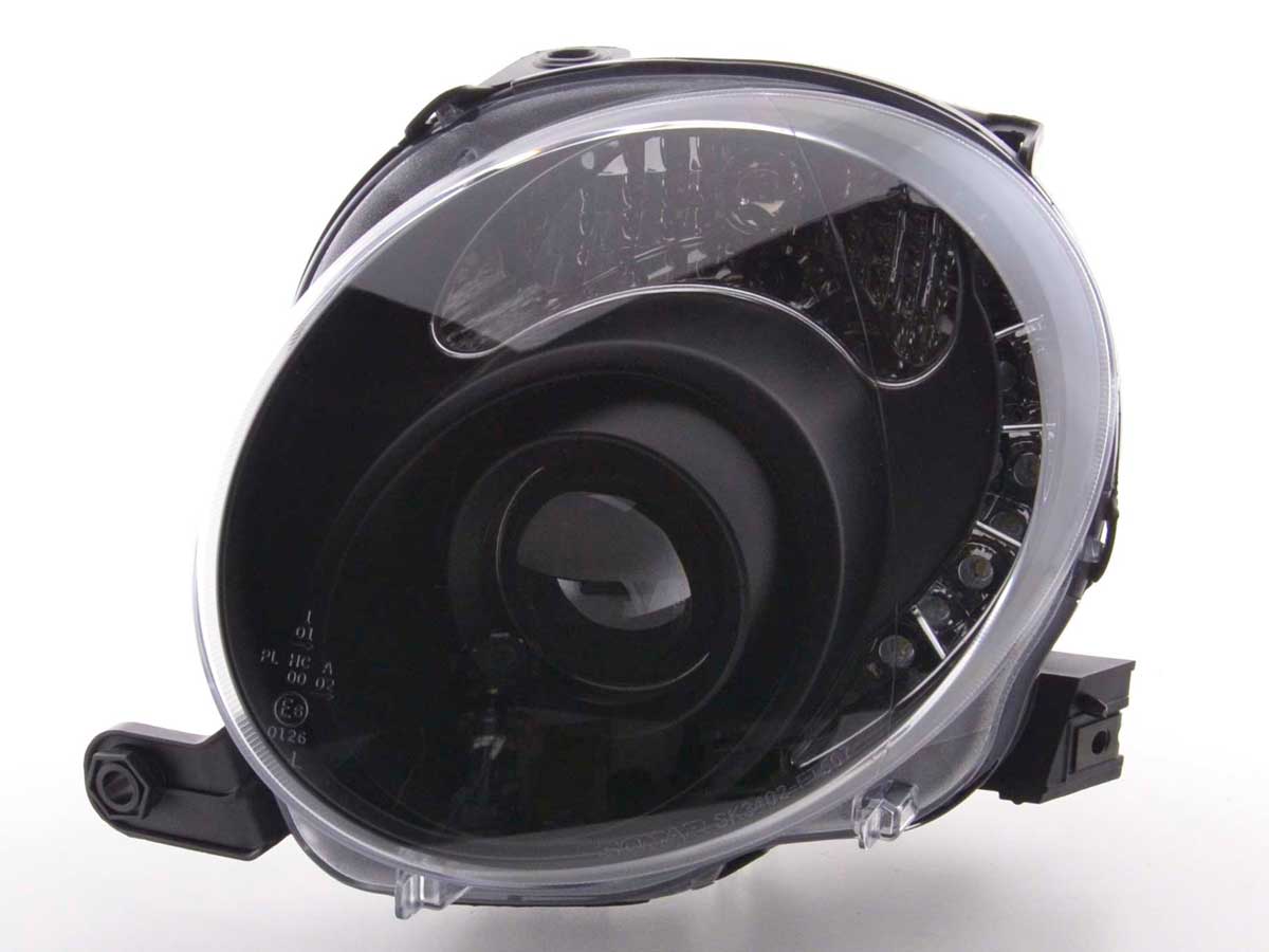 Scheinwerfer Set Daylight LED TFL-Optik Fiat 500  07- schwarz