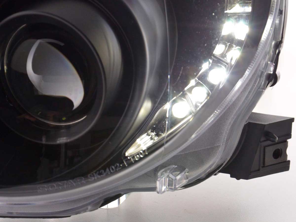 Scheinwerfer Set Daylight LED TFL-Optik Fiat 500  07- schwarz