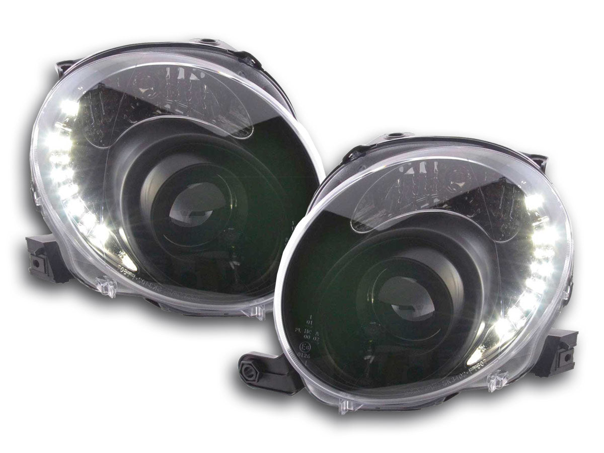 Scheinwerfer Set Daylight LED TFL-Optik Fiat 500  07- schwarz