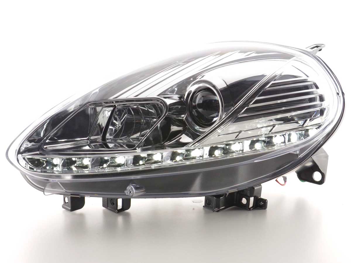 Scheinwerfer Set Daylight LED Tagfahrlicht Fiat Punto Evo Bj. 09- chrom