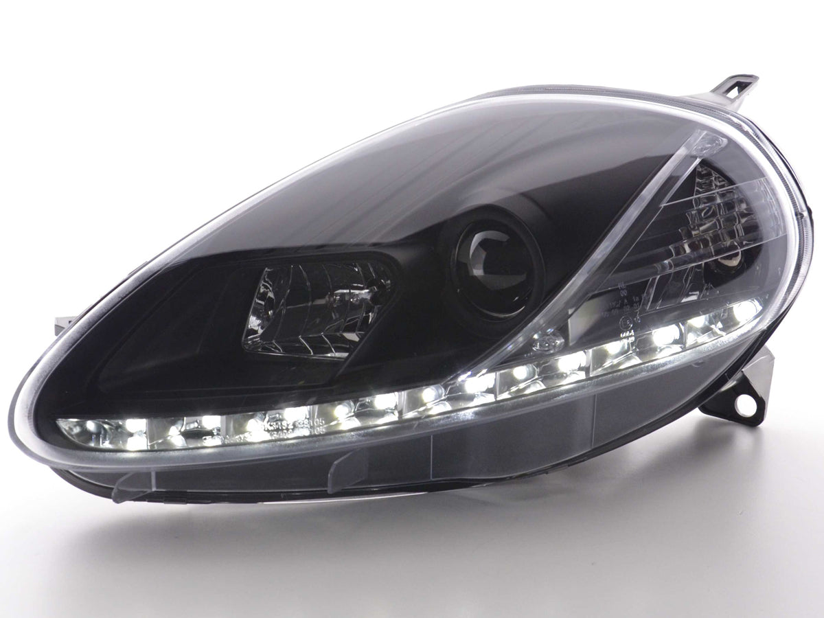Scheinwerfer Set Daylight LED Tagfahrlicht Fiat Grande Punto 199 schwarz