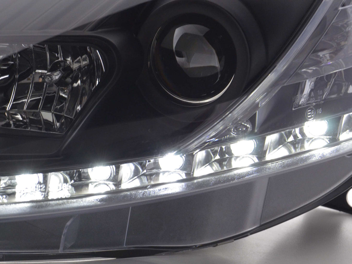 Scheinwerfer Set Daylight LED Tagfahrlicht Fiat Grande Punto 199 schwarz