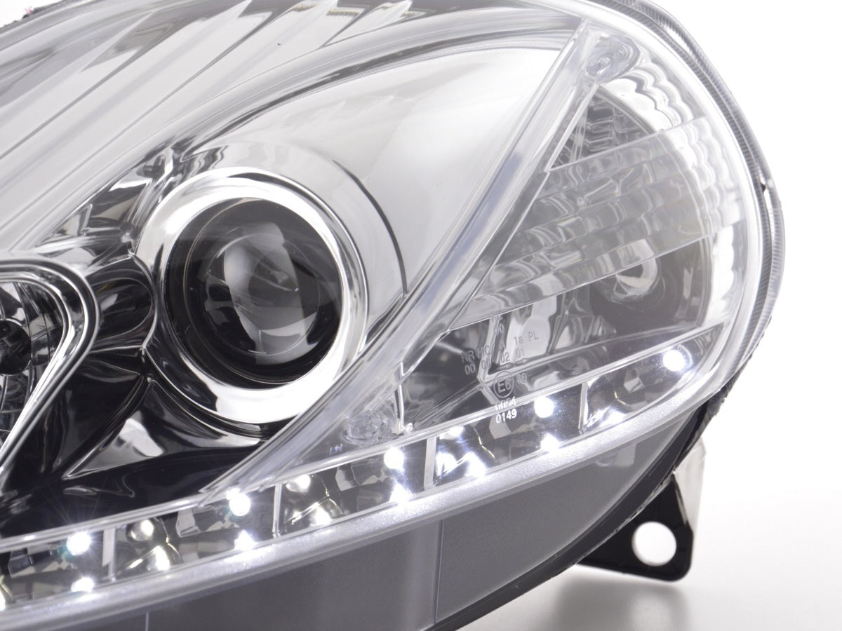 Scheinwerfer Set Daylight LED TFL-Optik Fiat Grande Punto Typ 199 Bj. 05-08 chrom