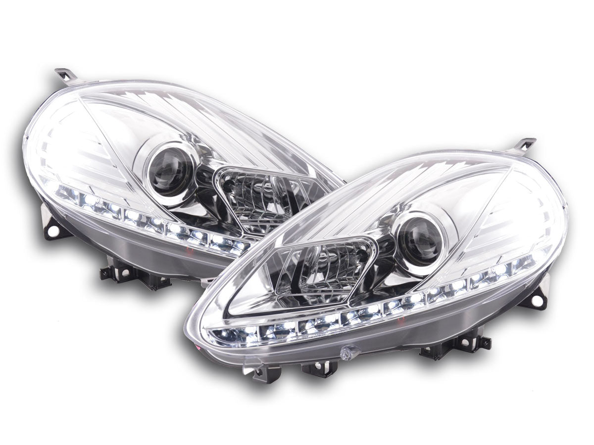 Scheinwerfer Set Daylight LED Tagfahrlicht Fiat Punto Evo Bj. 09-11 chrom