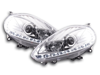 Scheinwerfer Set Daylight LED Tagfahrlicht Fiat Punto Evo Bj. 09-11 chrom