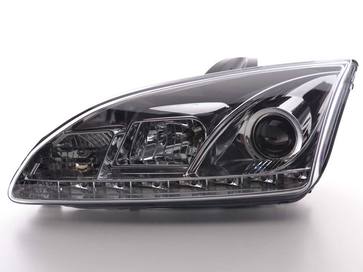 Scheinwerfer Set Daylight LED TFL-Optik Ford Focus 4/5-trg. Bj. 05-08 chrom