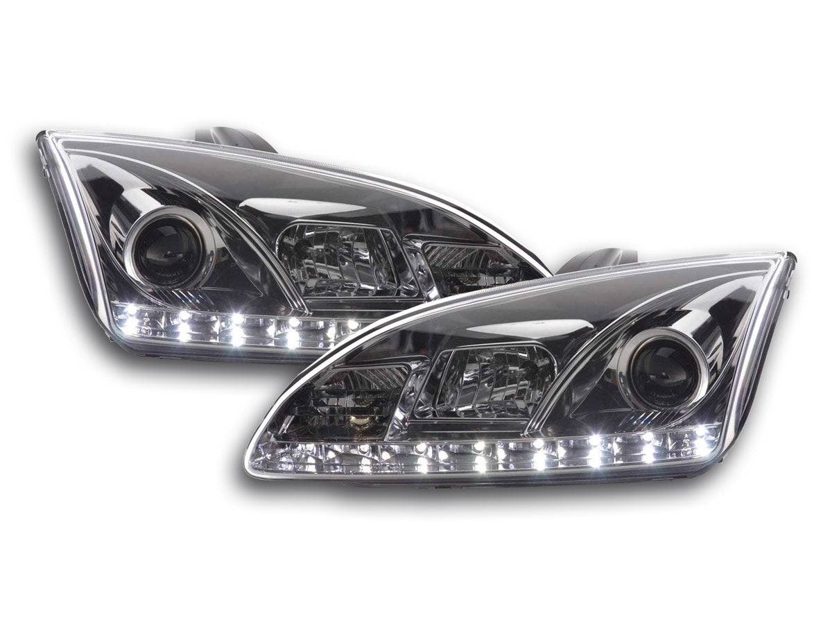 Scheinwerfer Set Daylight LED TFL-Optik Ford Focus 4/5-trg. Bj. 05-08 chrom